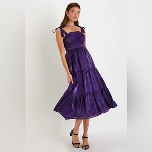 Lulus Desirable Darling Shiny Purple